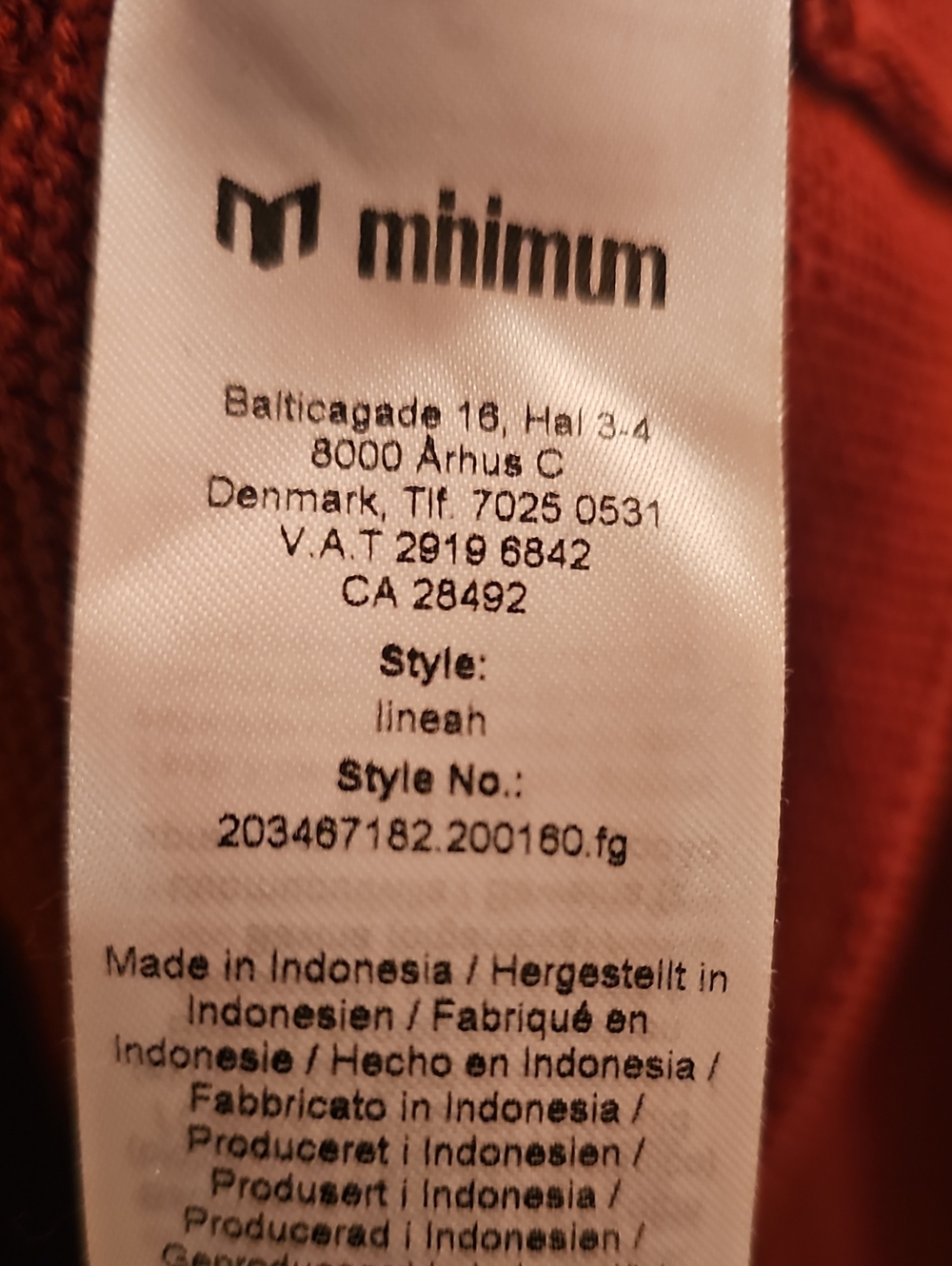 MINIMUM Ribbed Mock Neck Sweater - Rust - Picture 6 of 10